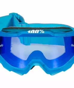 100% Accuri Moto Goggles-Acidulous Cyan-Mirrored Blue Lens
