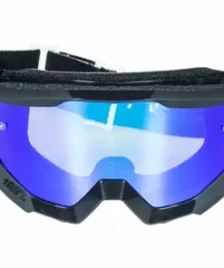 100% Strata Moto Goggles-Black Lime-With Mirrored Green Lens