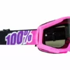 100% Strata Moto Goggles-Bubble Gum-With Mirrored Silver Lens PROTECTIVE GEAR