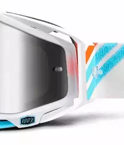100% Racecraft Goggles-Calculus Ice-Mirror Silver Lens PROTECTIVE GEAR