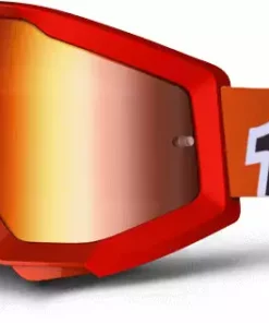 100% Strata Goggles-Fire Red-Mirror Red Lens PROTECTIVE GEAR