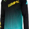 100% R-Core Downhill Jersey-Supra Black/Cyan RACE WEAR