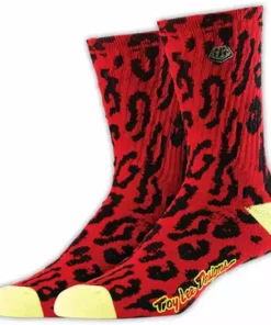 Troy Lee Crew Socks Cheetah-Red