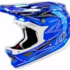 Troy Lee D3 Composite Helmet-Pinstripe 2 Blue Chrome PROTECTIVE GEAR