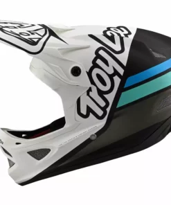 Troy Lee Designs D3 Fiberlite -Silhouette White/Navy Helmets