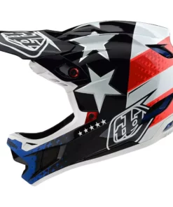 Troy Lee Designs D4 Composite Freedom 2.0 MIPS Helmet-Red/White Helmets