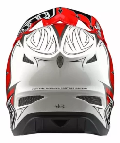 Troy Lee D3 Composite Helmet-Corona-Red/White PROTECTIVE GEAR