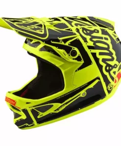 PROTECTIVE GEAR Troy Lee D3 Fiberlite Helmet-Factory-Flo Yellow