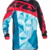 Fly Racing 2017 Kinetic Crux Jersey-Dark Teal/Red RACE WEAR