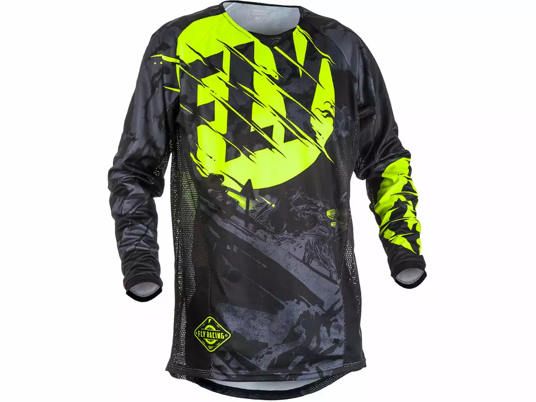 RACE WEAR Fly Racing 2018 Kinetic Outlaw Jersey - Black/Hi-Vis 1 RACE WEAR Fly Racing 2018 Kinetic Outlaw Jersey - Black/Hi-Vis
