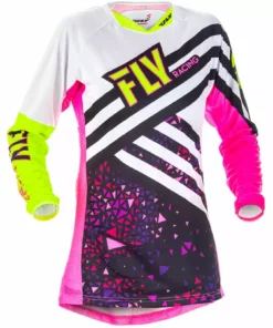 Fly Racing 2018 Kinetic Women's Jersey - Neon Pink/Hi-Vis RACE WEAR