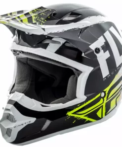 Fly Racing 2018 Kinetic Burnish Helmet-Black/White/Hi-Vis PROTECTIVE GEAR