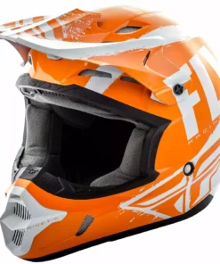 PROTECTIVE GEAR Fly Racing 2018 Kinetic Burnish Helmet-Orange/White/Grey