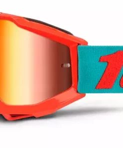 PROTECTIVE GEAR 100% Accuri Youth Moto Goggles-Passion Orange-Mirror Red Lens