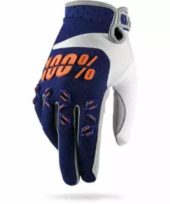 100% Airmatic Glove-Navy/Orange RACE WEAR