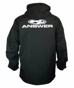 Answer Windbreaker Hooded Button-Up-Black