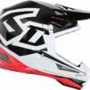 6D ATB-1 Carbon Macro Helmet-White/Red PROTECTIVE GEAR