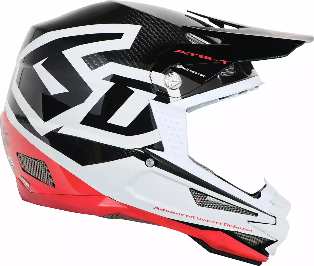 6D ATB-1 Carbon Macro Helmet-White/Red PROTECTIVE GEAR 1 6D ATB-1 Carbon Macro Helmet-White/Red PROTECTIVE GEAR