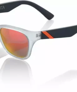 100% Atsuta Sunglasses-Gray Transparent/Orange-Orange Mirror