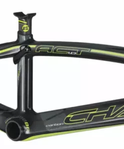 CHASE BICYCLES FRAMES Chase ACT 1.0 Carbon BMX Race Frame-Gloss Black/Neon Yellow