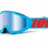 100% Accuri Moto Goggles-Acidulous Cyan-Mirrored Blue Lens