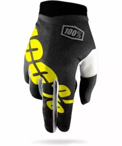 RACE WEAR 100% ITrack Glove-Black/Neon Yellow