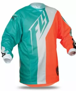 Fly Racing 2014 Kinetic Mesh Race Jersey-Teal/Hi-Vis Orange