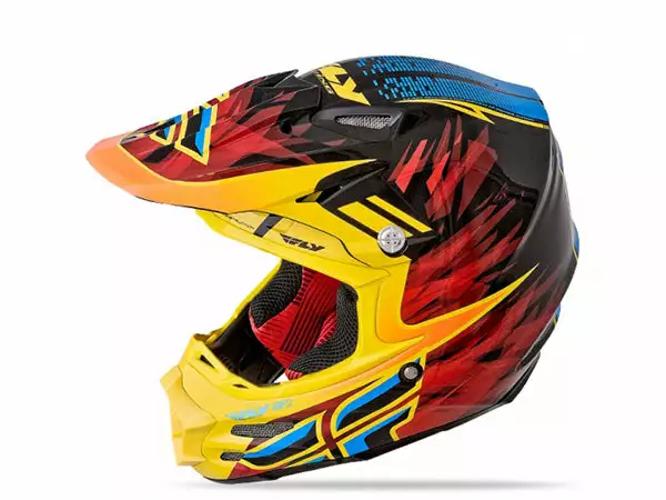 Fly Racing F2 Carbon Shorty Helmet-Black/Yellow/Blue PROTECTIVE GEAR 1 Fly Racing F2 Carbon Shorty Helmet-Black/Yellow/Blue PROTECTIVE GEAR