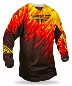 RACE WEAR Fly Racing 2015 Kinetic Glitch Race Jersey-Red/Black/Yellow