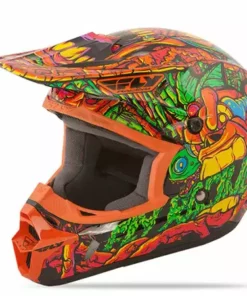 PROTECTIVE GEAR Fly Racing Kinetic Jungle Helmet-Orange/Green
