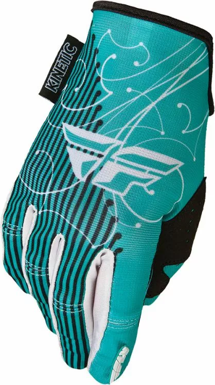 Fly Racing Kinetic Ladies Gloves-Teal/White RACE WEAR 1 Fly Racing Kinetic Ladies Gloves-Teal/White RACE WEAR
