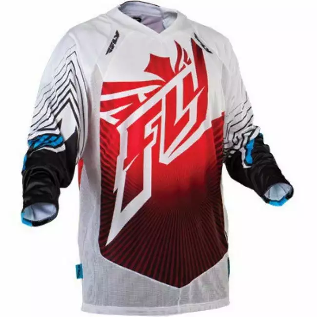 Fly Racing RACE WEAR Fly Lite Hydrogen Jersey-Red/White 1 Fly Racing RACE WEAR Fly Lite Hydrogen Jersey-Red/White