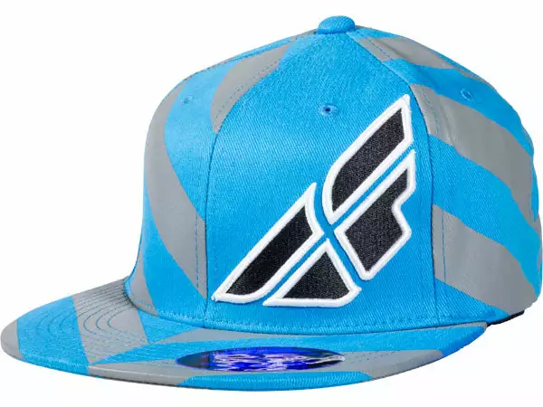 Fly Racing Fat Stripe Hat-Blue/Gray-Small/Medium APPAREL 1 Fly Racing Fat Stripe Hat-Blue/Gray-Small/Medium APPAREL