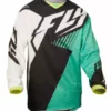 RACE WEAR Fly Racing Kinetic Vector Mesh Race Jersey-Black/White/Teal