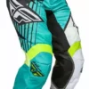 Fly Racing Kinetic Vector Mesh Race Pants-Black/White/Teal