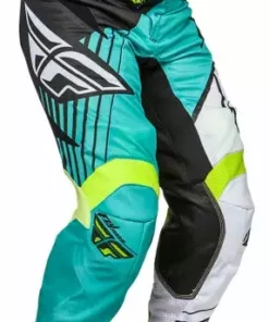 Fly Racing Kinetic Vector Mesh Race Pants-Black/White/Teal