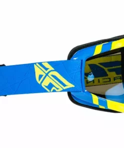 Fly Racing Zone Goggle-Adult-Blue/Hi-Vis-Chrome/Smoke Lens PROTECTIVE GEAR