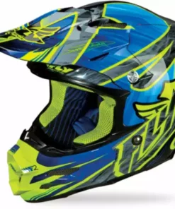 Fly Racing 2013/2014 F2 Carbon Acetylene Helmet-Blue/Hi-Vis Yellow PROTECTIVE GEAR