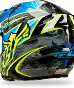 Fly Racing 2013/2014 F2 Carbon Acetylene Helmet-Blue/Hi-Vis Yellow PROTECTIVE GEAR