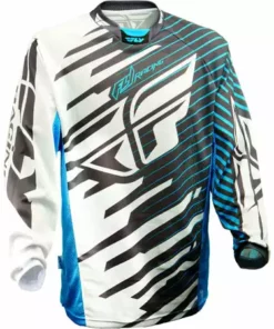 Fly Racing 2014 Kinetic Shock Mesh Race Jersey-Blue/White RACE WEAR