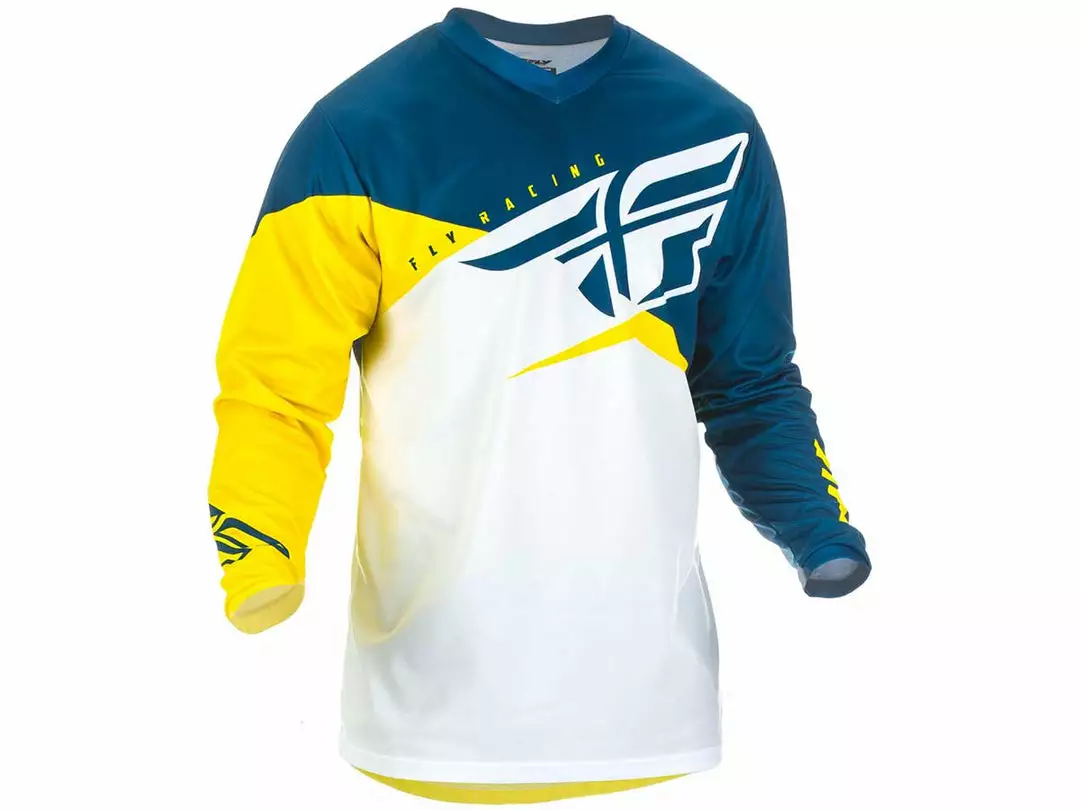 FLY RACING 2019 F-16 JERSEY-Yellow/White/Navy RACE WEAR 1 FLY RACING 2019 F-16 JERSEY-Yellow/White/Navy RACE WEAR