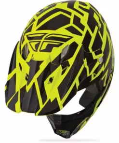 Fly Racing 2014 Kinetic Block Helmet-Black/Hi-Vis Yellow PROTECTIVE GEAR
