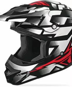 Fly Racing 2014 Kinetic Block Helmet-White/Red PROTECTIVE GEAR