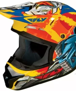 Fly Racing 2013/2014 Kinetic Fly-Bot Helmet-Yellow/Orange/Blue PROTECTIVE GEAR