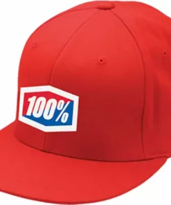 100% Icon Flexfit Hat-Red