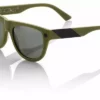 100% Higgins Sunglasses-Matte Olive/Brushed Black-Gray Lens APPAREL