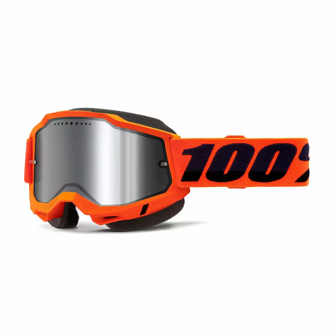 100% Accuri 2 Goggles-Neon Orange-Mirror Silver Lens 1 100% Accuri 2 Goggles-Neon Orange-Mirror Silver Lens