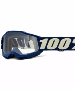 100% Accuri 2 Youth Goggles-Deepmarine-Clear Lens PROTECTIVE GEAR