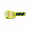 100% Accuri 2 Youth Goggles-Fluorescent Yellow-Mirror Gold Lens PROTECTIVE GEAR