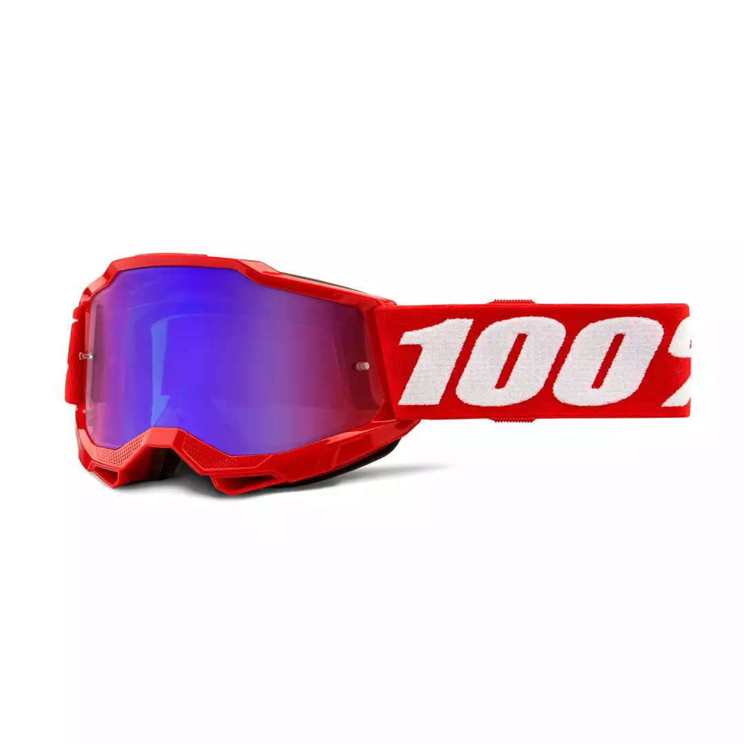 100% Accuri 2 Youth Goggles-Red-Mirror Red/Blue Lens 1 100% Accuri 2 Youth Goggles-Red-Mirror Red/Blue Lens